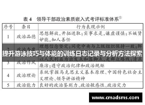 提升游泳技巧与体能的训练日志记录与分析方法探索