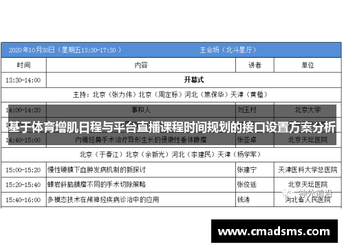 基于体育增肌日程与平台直播课程时间规划的接口设置方案分析